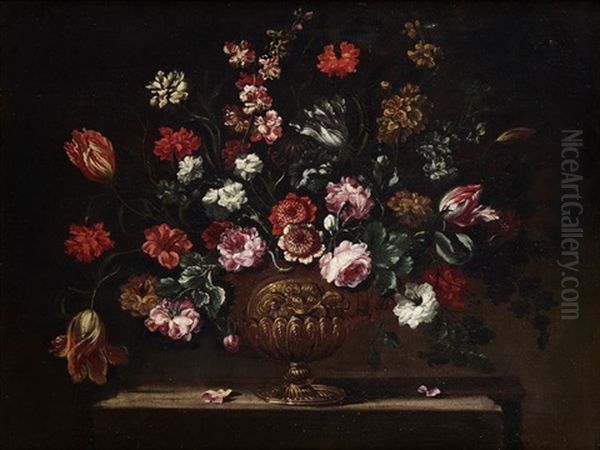 Blumenstrauss In Prunkvase Oil Painting by Giovanni Stanchi