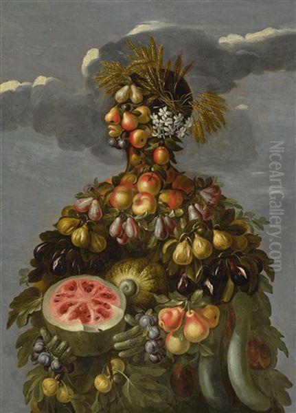 Anthropomorphic Allegory Of Summer Oil Painting by Giovanni Stanchi