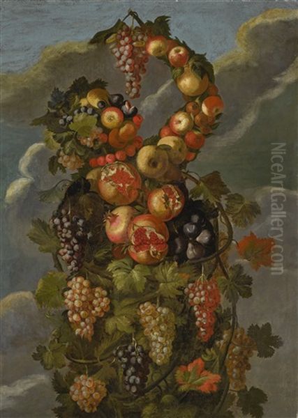 Anthropomorphic Allegory Of Autumn Oil Painting by Giovanni Stanchi