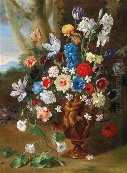 A Flower Still Life Oil Painting by Giovanni Stanchi