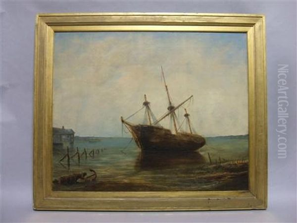 Boat At Anchor Oil Painting by J.W. Stancliff