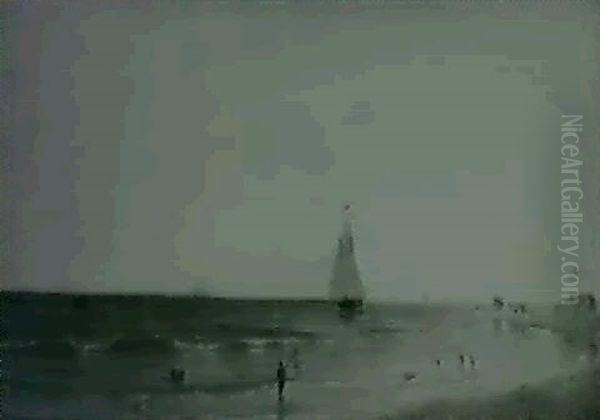 Coney Island Oil Painting by J.W. Stancliff