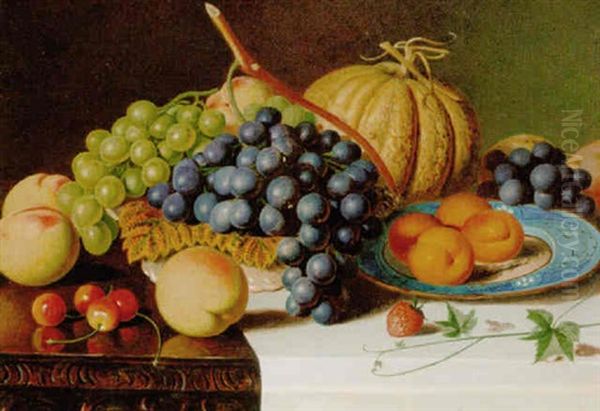 A Still Life Of Mixed Fruit Oil Painting by Alexander Stanesby