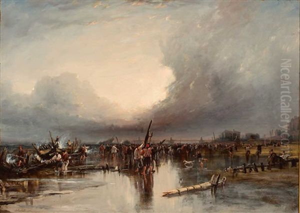 Brighton Sands Oil Painting by George Clarkson Stanfield