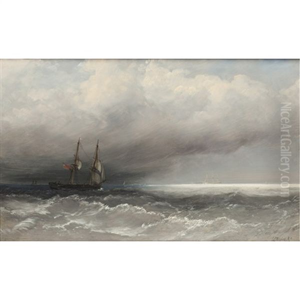 Schooner In A Squall Oil Painting by William Clarkson Stanfield