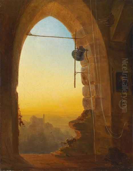 Das Abendlauten Oil Painting by Bernhard Stange