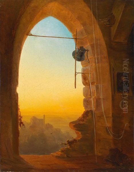 Das Abendlauten Oil Painting by Bernhard Stange