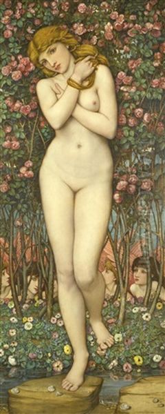 Flora (the Birth Of Venus) Oil Painting by John Roddam Spencer Stanhope