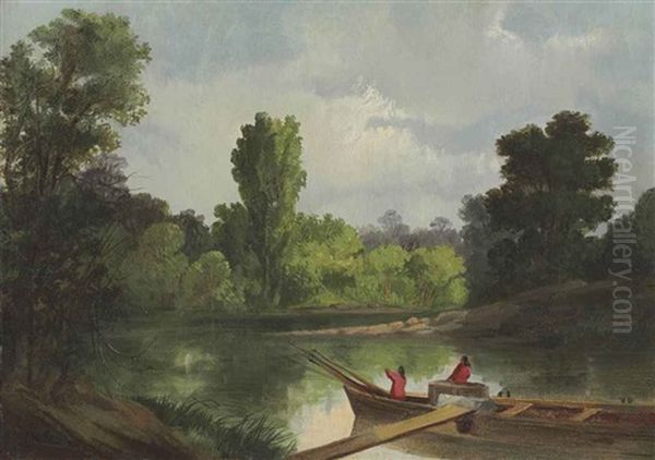 Chinook Indian Guides On The Clackamas River Oil Painting by John Mix Stanley