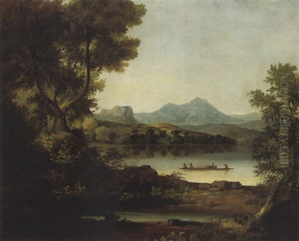 Scene On The Columbia River Oil Painting by John Mix Stanley