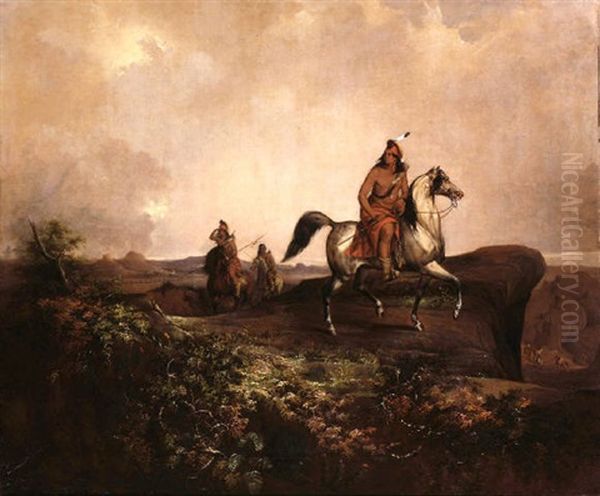 Black Knife, Apache Chief (reconnoitering The Command Of General Kearny On His March From Santa Fe To California In The Year 1846) Oil Painting by John Mix Stanley