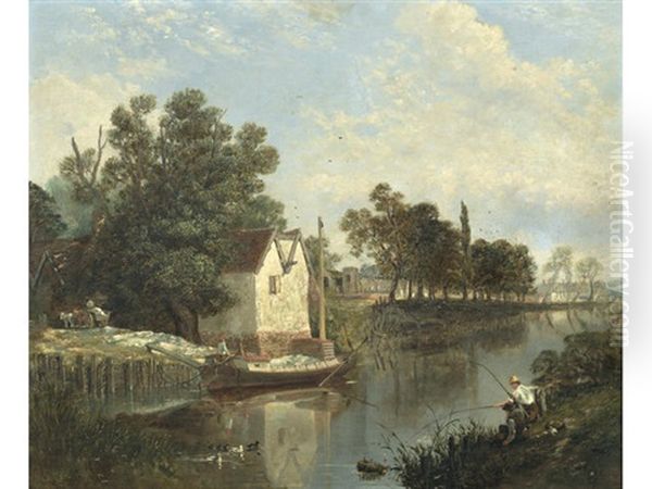 View At Thorpe On The River Yare Oil Painting by Alfred George Stannard