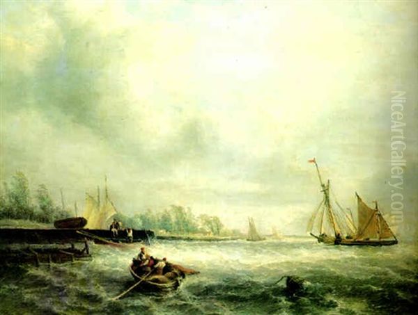 The Jetty Oil Painting by Alfred George Stannard