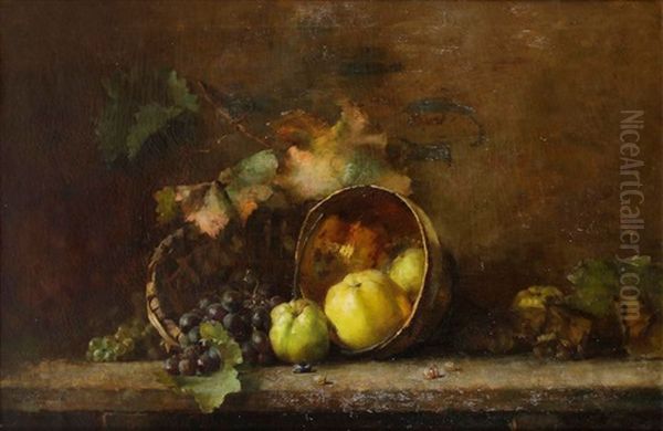 Nature Morte Aux Coings Et Grappes De Raisins Oil Painting by Eloise Harriet Stannard