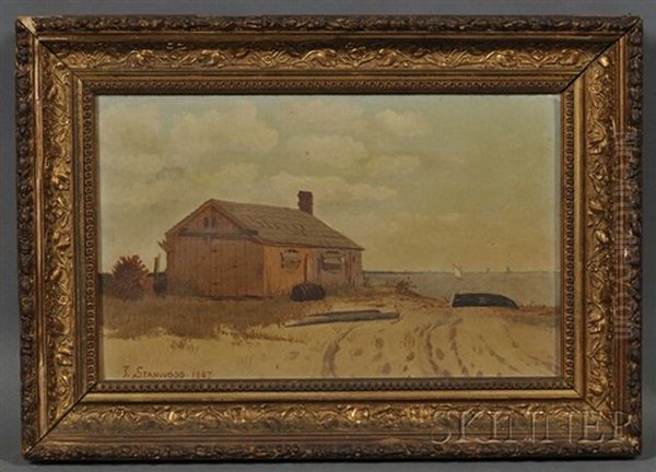 Fisherman's Shack By The Bay Oil Painting by Franklin Stanwood