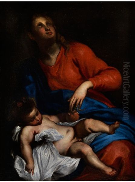 Madonna Mit Schlafendem Christuskind by Massimo Stanzione