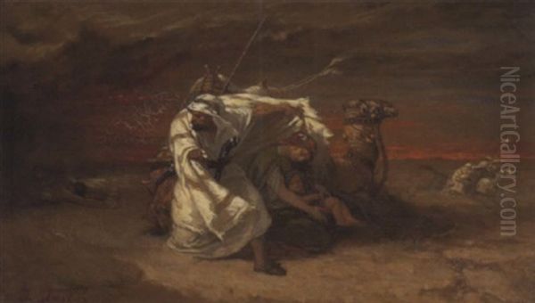 La Fuite En Egypte Oil Painting by Gaspard Joseph Pit Jules Starck