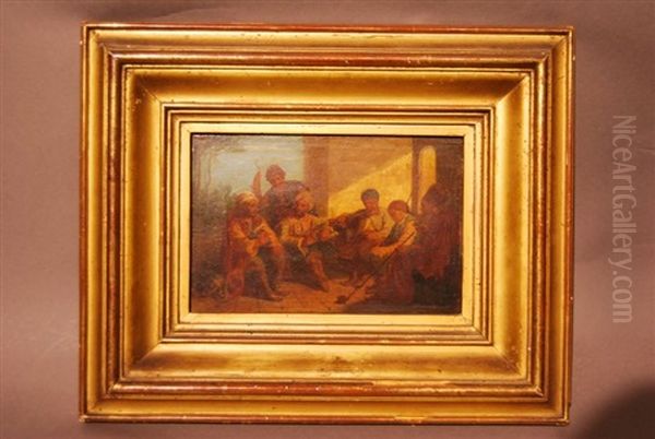 Les Fumeurs Ottomans Oil Painting by Julius Josephus Gaspard Starck