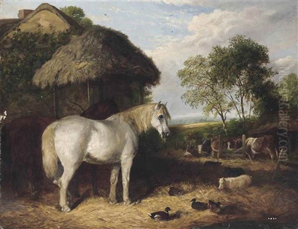 Farmyard Friends Oil Painting by Arthur James Stark