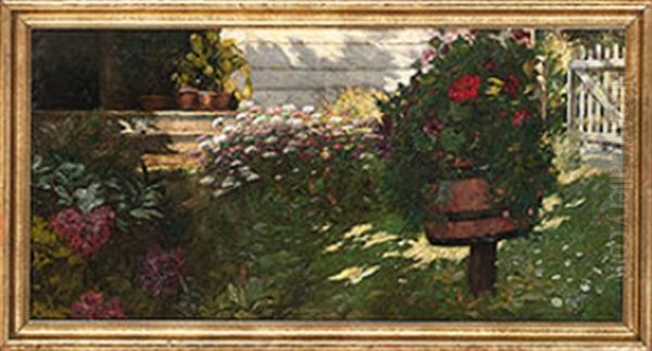 In Her Garden Oil Painting by Otto Stark