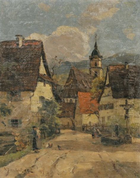 Badisches Dorfchen Oil Painting by Vitus Staudacher