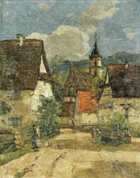 Badisches Dorfchen Oil Painting by Vitus Staudacher