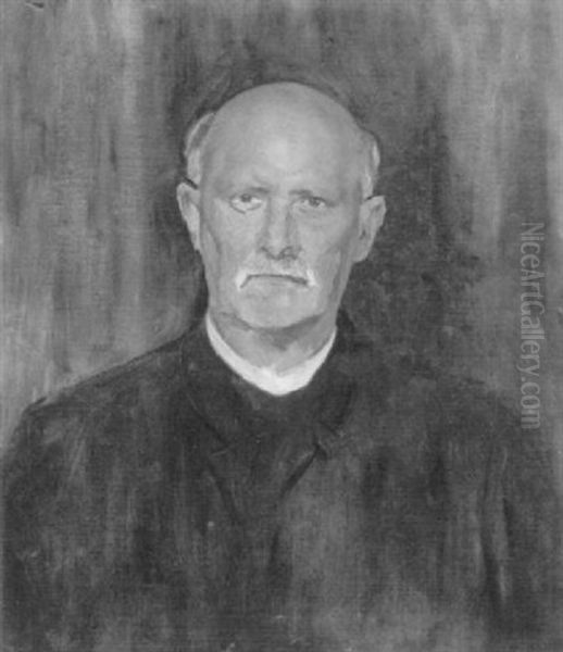 Bildnis Bundesrat Emil Welti Oil Painting by Karl Stauffer-Bern