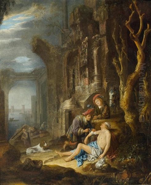 The Good Samaritan (lukas 10: 25-37) Oil Painting by Jan Adriaensz van Staveren