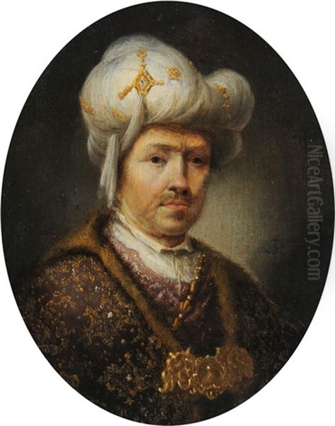 Portrait Eines Mannes Mit Turban Oil Painting by Jan Adriaensz van Staveren