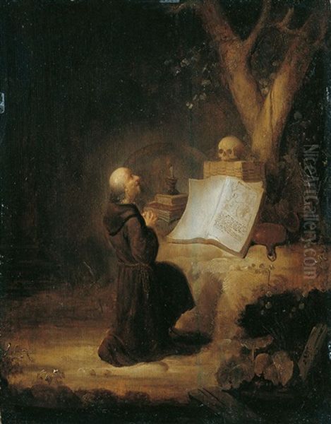 Ein Betender Einsiedler Unter Einem Baum Oil Painting by Jan Adriaensz van Staveren