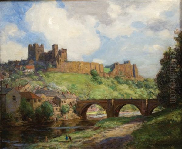 A View Of Richmond Castle, Yorkshire Oil Painting by Frederick Stead