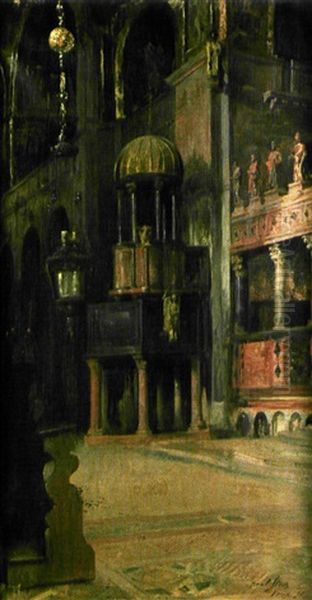 Basilique Saint-marc, Venise Oil Painting by Paul Albert Steck