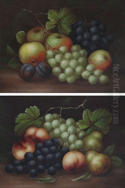 Nature Morte Aux Fruits (pair) Oil Painting by Edward Steele Harper