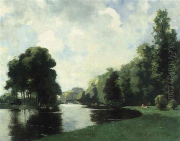 Flusslandschaft Oil Painting by Willem Steelink the Elder