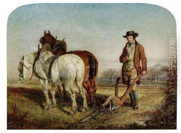 Burns At The Plough (turning Up A Mouse) Oil Painting by Gourlay Steell