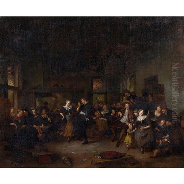 Dance Scene In An Inn Oil Painting by Jan Steen