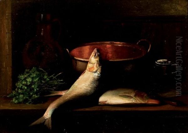 Bodegon De Peces Oil Painting by Gerard L. Steenks