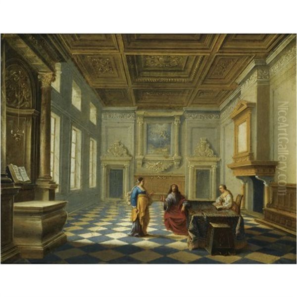 Christ In The House Of Mary And Martha Oil Painting by Hendrick van Steenwyck the Elder