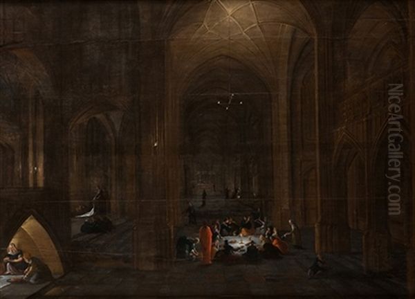 Interior De Iglesia Con La Ultima Cena Oil Painting by Hendrick van Steenwyck the Younger