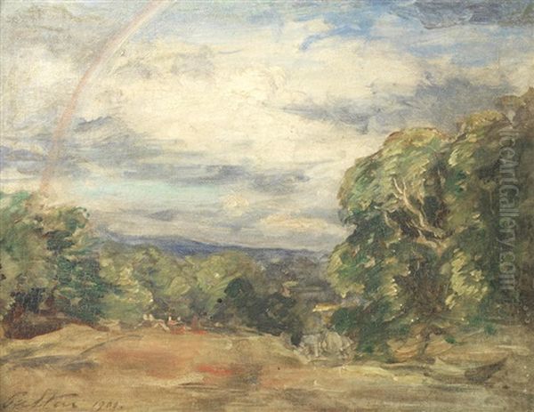 Lansdcape With Rainbow Oil Painting by Philip Wilson Steer