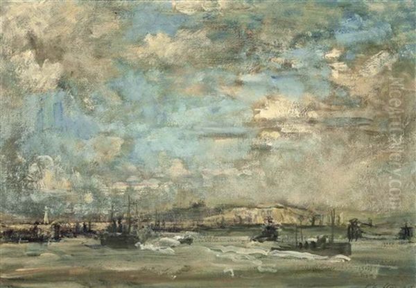 Dover Harbour And Castle Oil Painting by Philip Wilson Steer