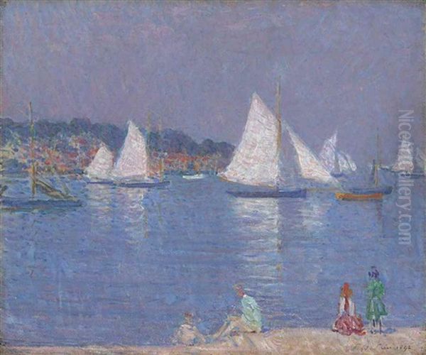 Yachts At Cowes (summer At Cowes) Oil Painting by Philip Wilson Steer