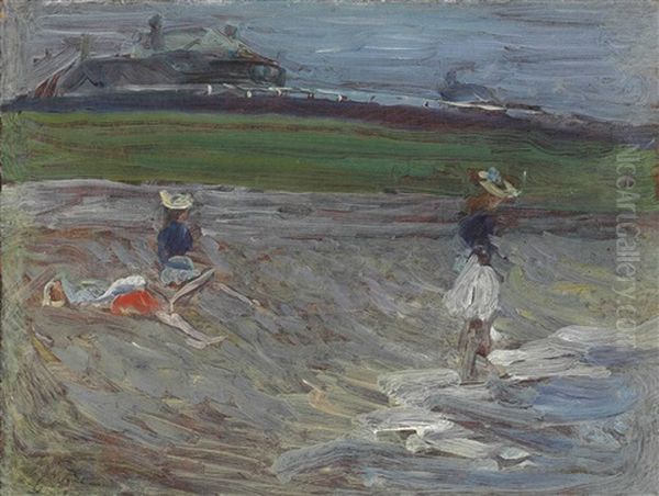 Children On The Beach, Southwold Oil Painting by Philip Wilson Steer