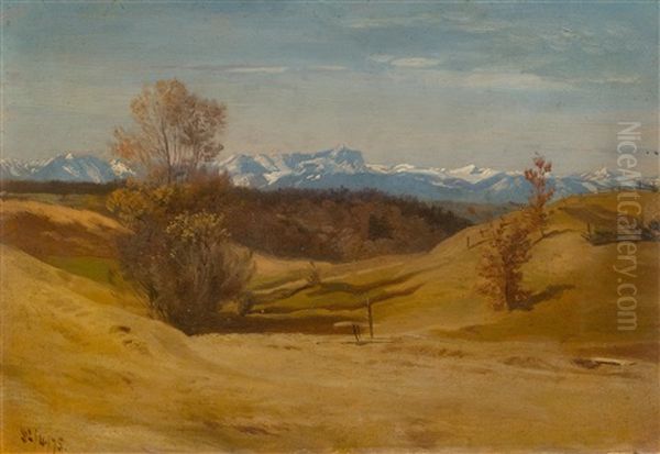 Early Spring In The Surroundings Of Lake Starnberg Oil Painting by Johann Gottfried Steffan