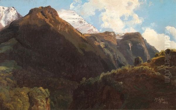 Glarner Landschaft Oil Painting by Johann Gottfried Steffan