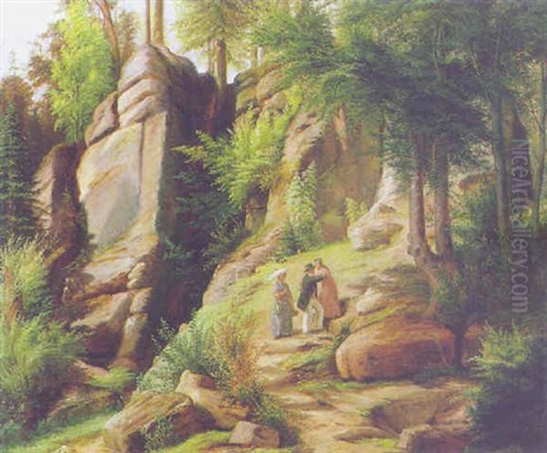 Bergwanderung Oil Painting by Eduard Steffen