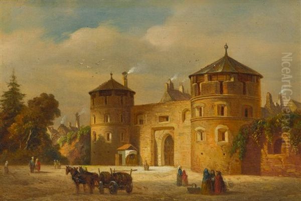 Das Angertor In Munchen Oil Painting by Franz Stegmann