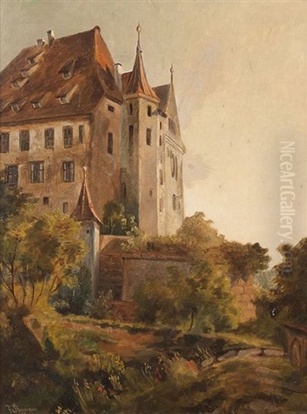 Schlossansicht Oil Painting by Franz Stegmann