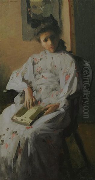 Girl In Kimono Oil Painting by Caroline Stehlin