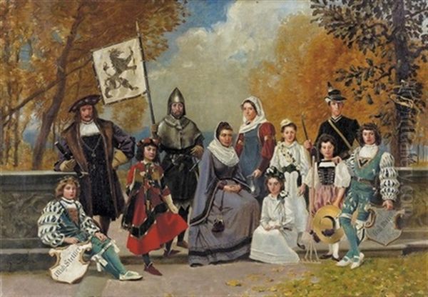 Teilnehmer Der Familie Stettler Am Festzug 1891 Bern Oil Painting by Robert Von Steiger